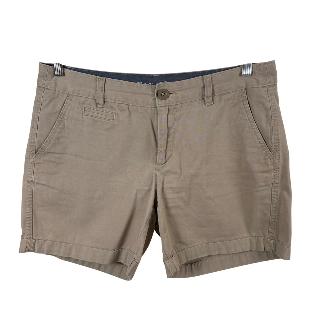 Eddie Bauer Khaki Shorts Women's 8 Cotton Boyfriend Fit Chino Gorpcore Utility